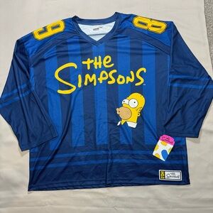 NWT Simpsons Hockey Jersey Blue Men’s sz: XL